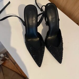 Blackmilk Elegant Black Rhinestone Heels